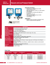 Thumbnail of document Data Sheet - 3WPS Vacuum and Low Pressure Switch